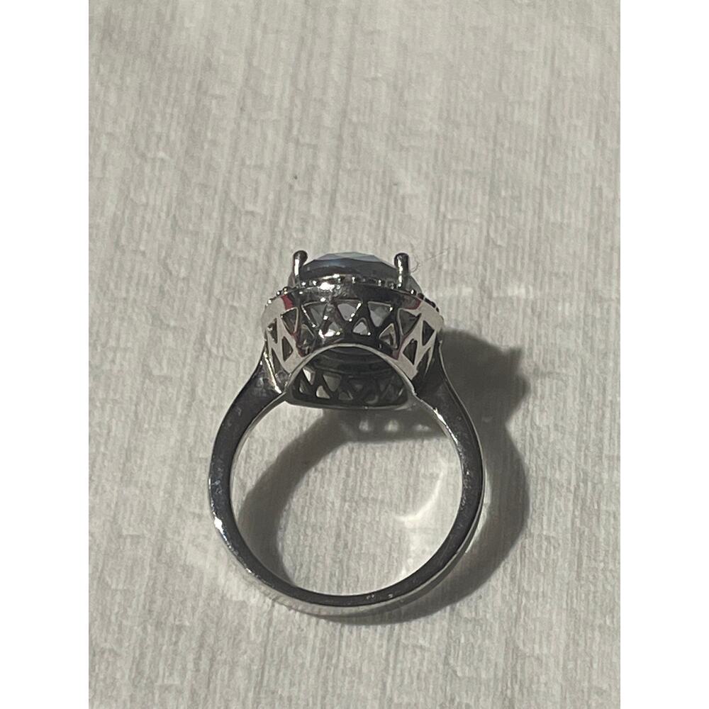 Vintage‎ Blue Topaz Silver Ring Center Blue Topaz Gemstone size 9.5 - Picture 7 of 9